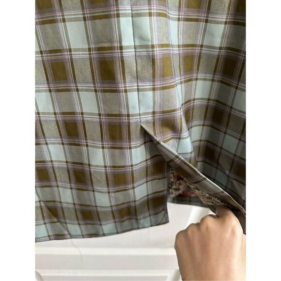 NWT  Buru Womens Sage Plaid Open Front Vest Size XS - Picture 7 of 10